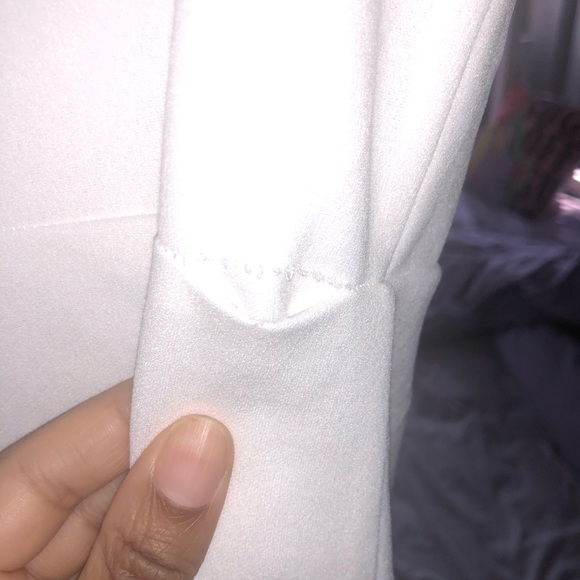 Show me your MUMU ivory formal maxi form fitting gown with stretch Sz M NWOT - Picture 5 of 15